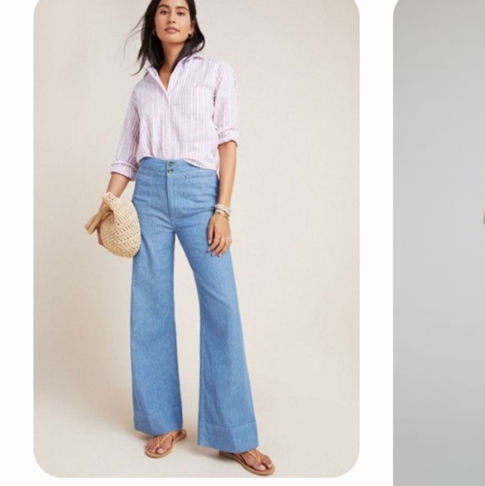 Pilcro High-Rise Wide-Leg Trouser Jeans 31 Petit